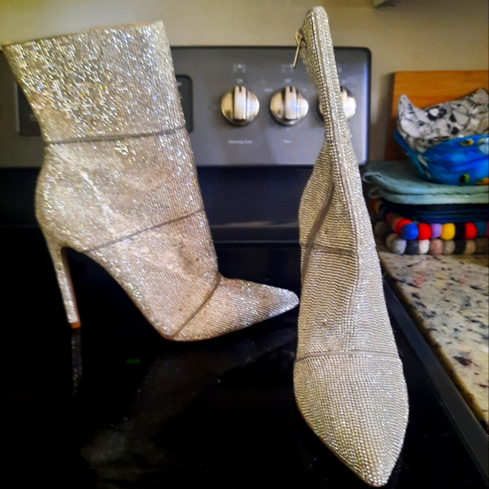 Steve Madden, jeweled heel boots